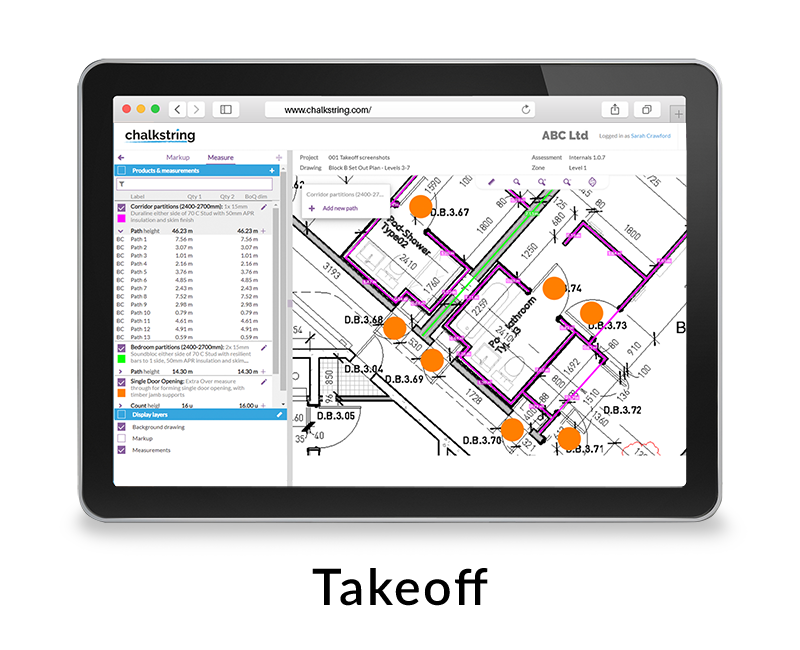 Chalkstring cost management software - Takeoff