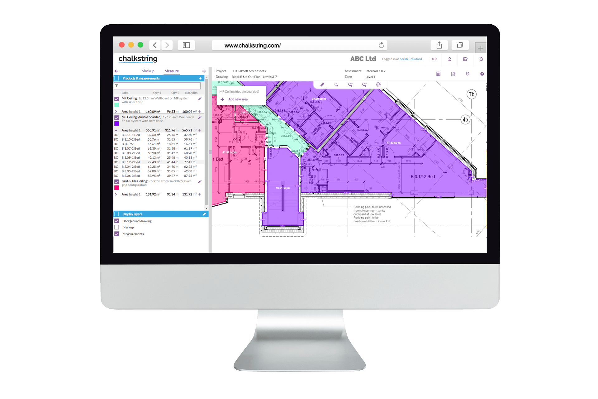 Chalkstring takeoff software - areas-1