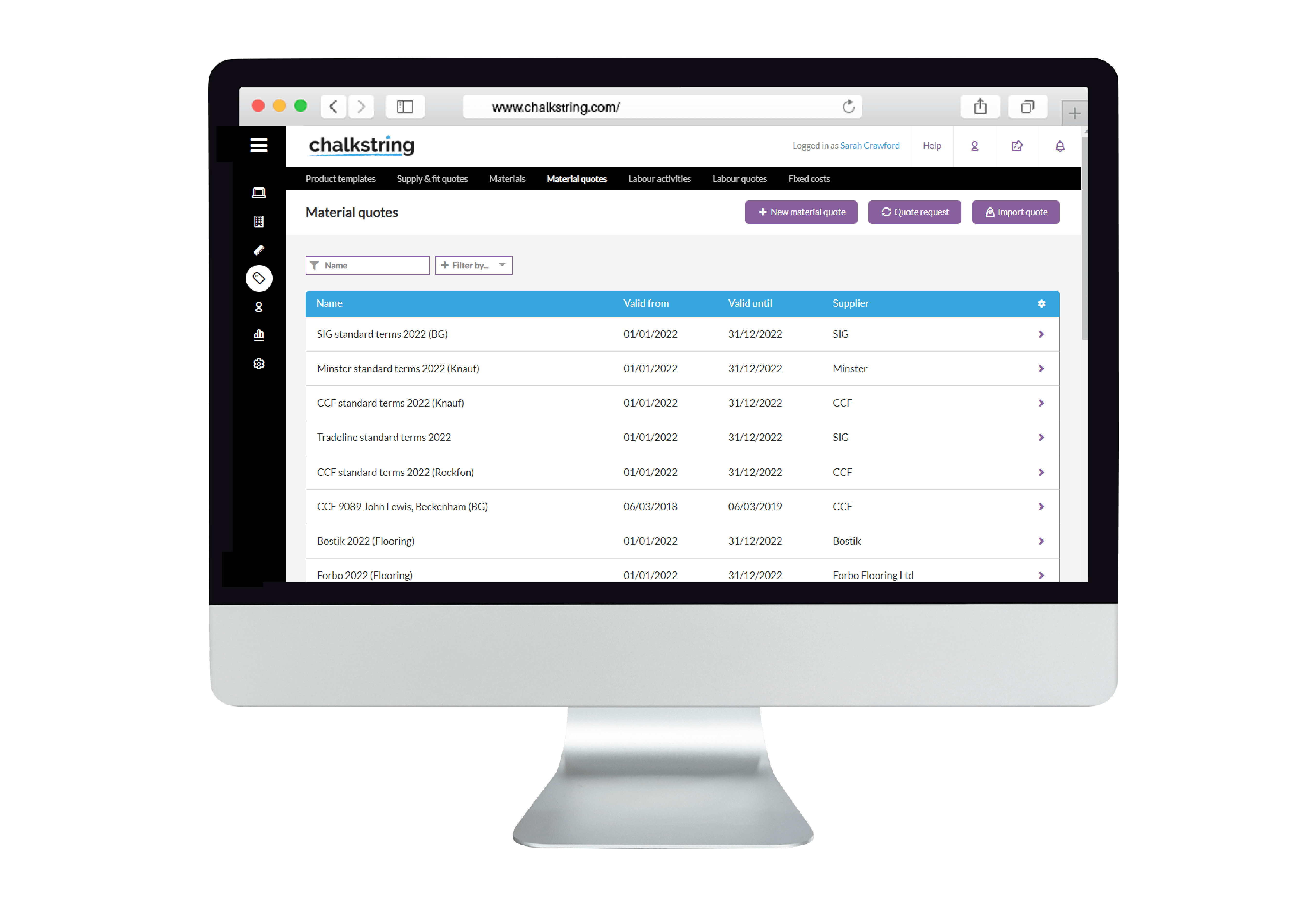 Estimating - Use a centralised database with your business' information