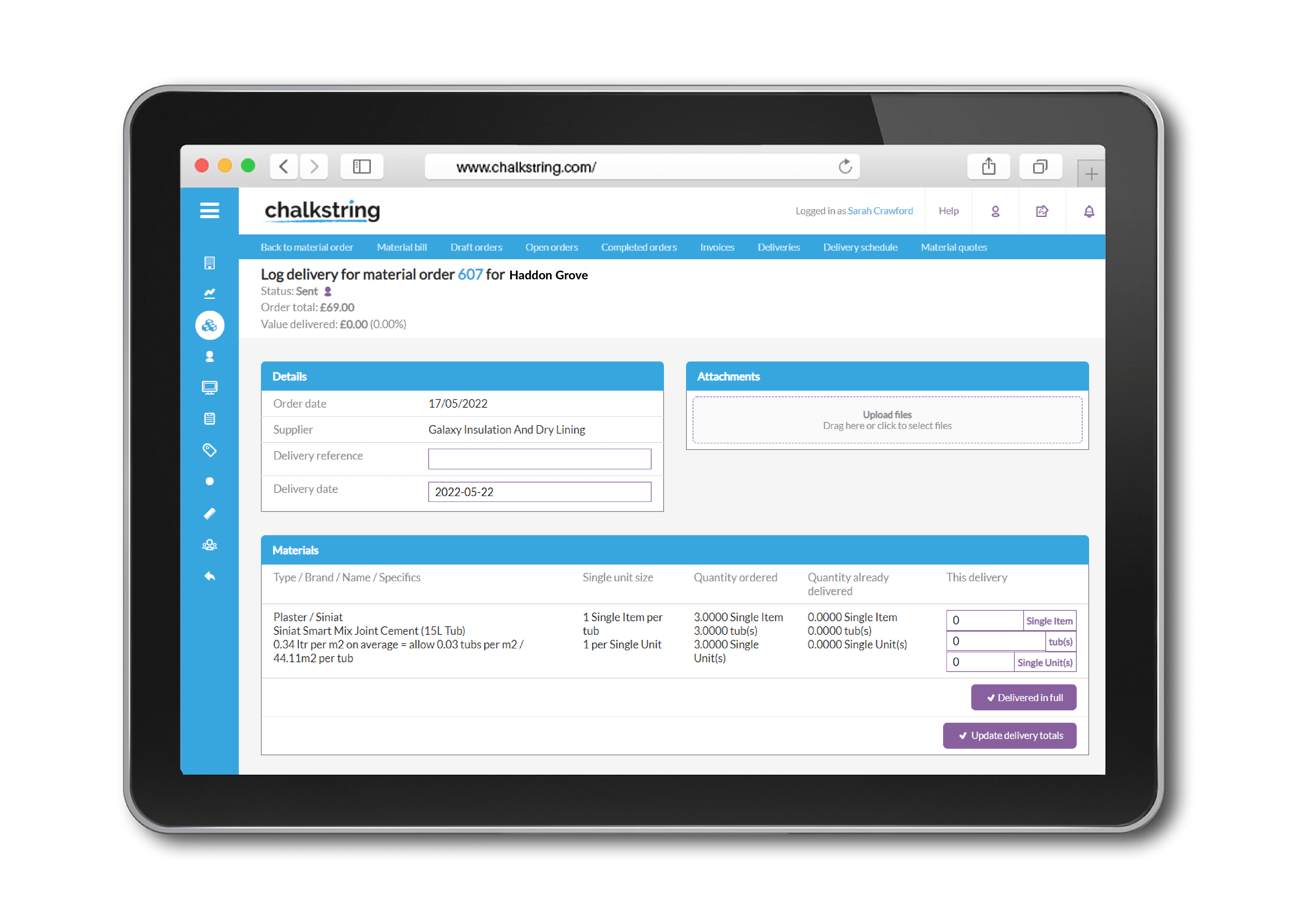 Construction procurement - Log delivery