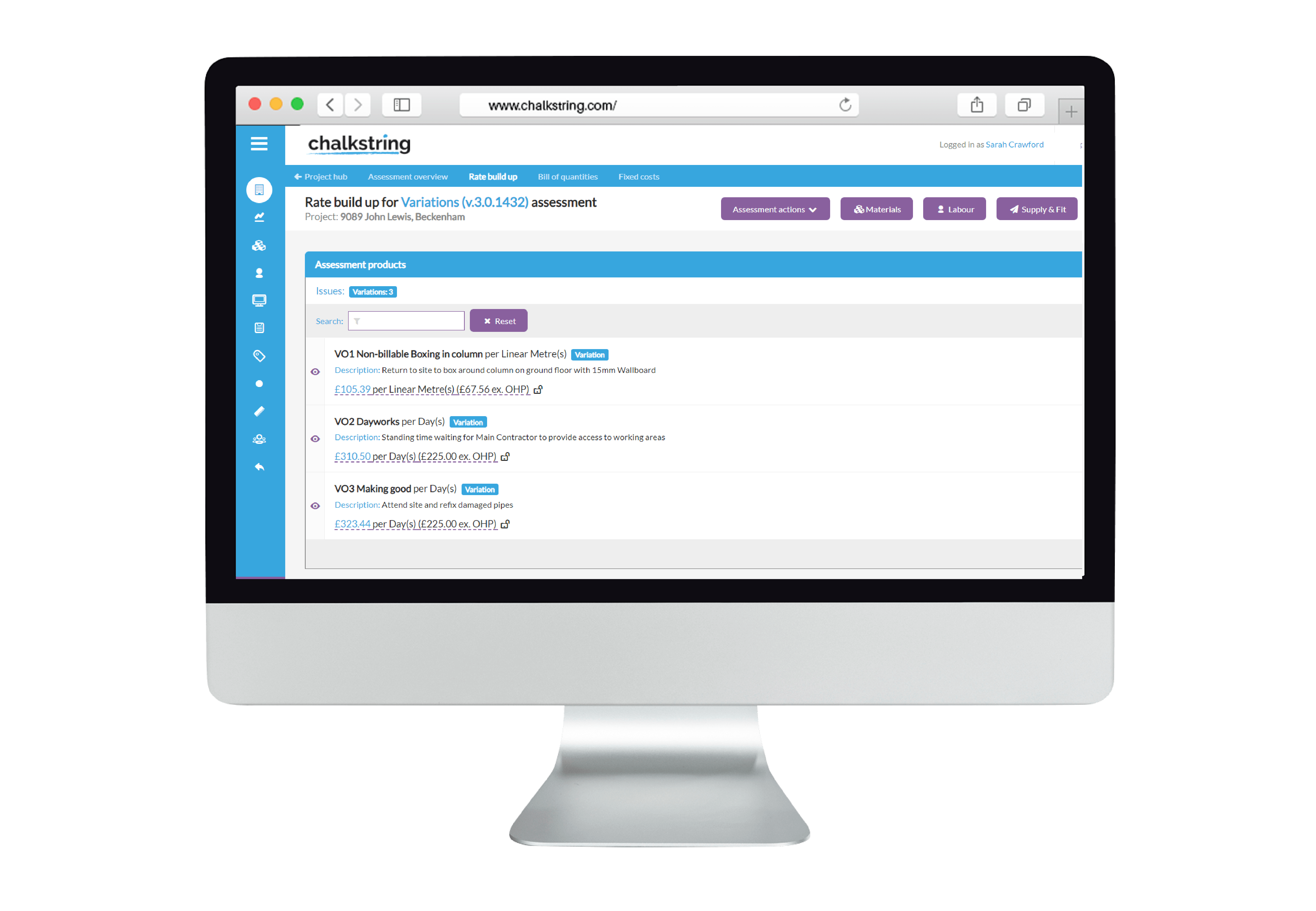 Price and manage variations with construction cost management software