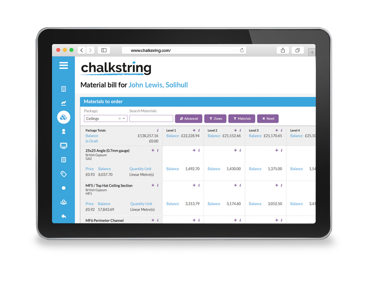 Chalkstring construction procurement software