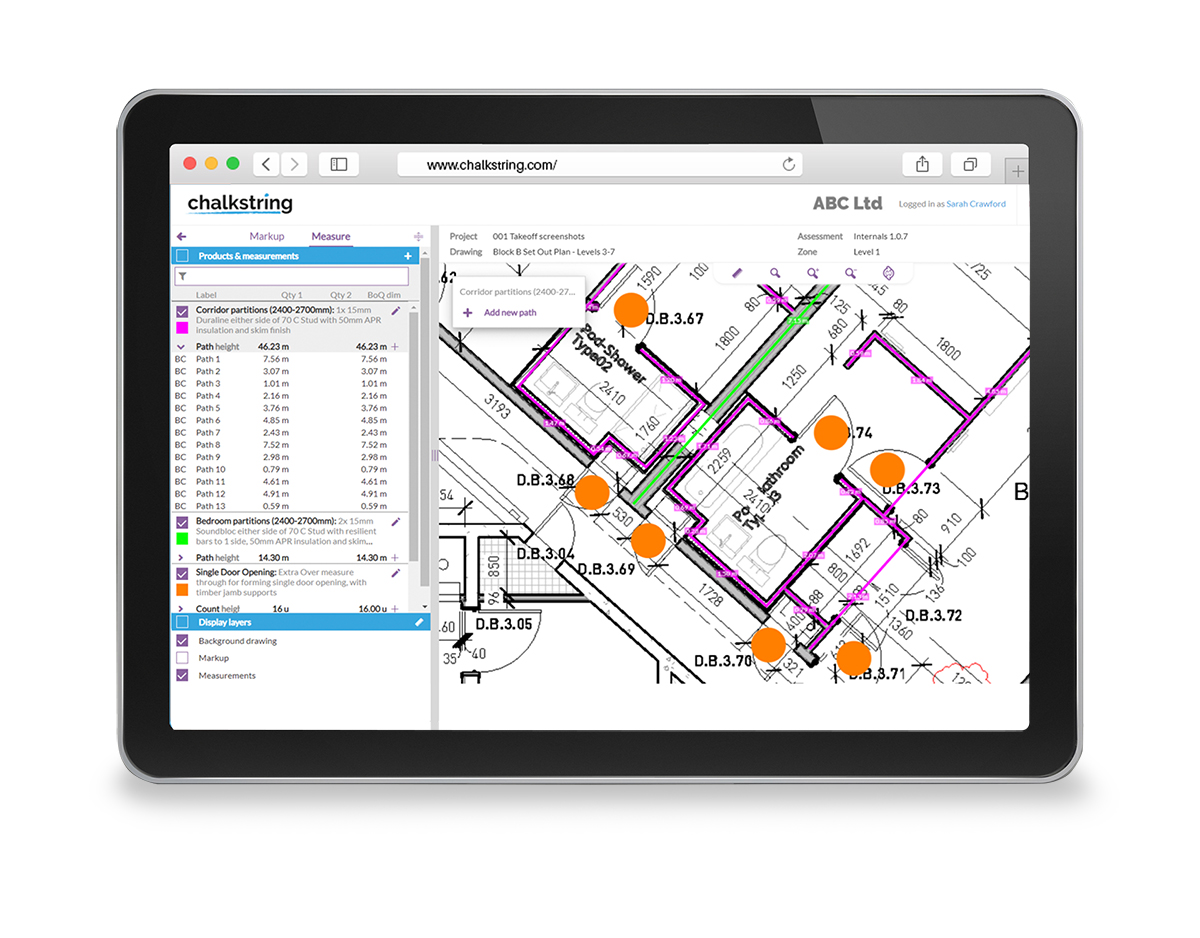 Chalkstring takeoff software