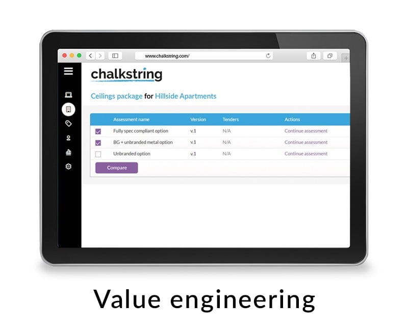 Chalkstring cost management software - Value engineering